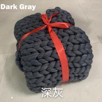 Didelis minkštas stambiai megztas storas vilnos pledas su universaliomis spalvomis jaukiam komfortui darkgrey,60x60