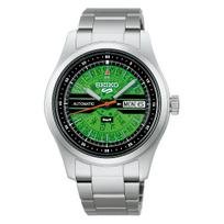 Seiko 5 Sports x HUF Collaboration SBSA323 Limited Edition Mechanical Automatic Watch Green Dial Silver Day Date Display Men's žalia