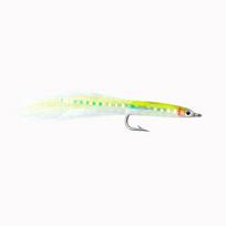 1/5Pcs Surf Candy Sand Eel Fly Lure Stainless Steel Hooks Saltwater Fly Fishing Lures Translucent Sea Trout Striped Bass Fly 1pcs green white