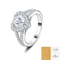 Womens Heart Ring Light Luxury Fashion Commuter Non-Fading Versatile Jewelry 8-17 white
