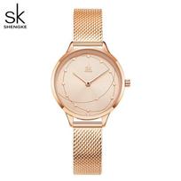 SK Womens Quartz Watch Milanese Strap Fashion Wristwatch Waterproof 11K0142L01SK Rose Gold