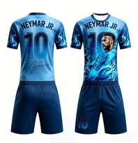 Summer New Neymar # 10 Football Jersey Commemorative Edition Men Women Short Sleeved T-shirt and Shorts Set Family Kids Tees 150