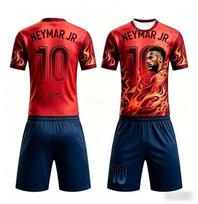 Summer New Neymar # 10 Football Jersey Commemorative Edition Men Women Short Sleeved T-shirt and Shorts Set Family Kids Tees 160