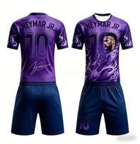 Summer New Neymar # 10 Football Jersey Commemorative Edition Men Women Short Sleeved T-shirt and Shorts Set Family Kids Tees 160