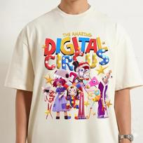 2026 The Amazing Digital Circus T-shirt Summer 100 Cotton Clothing Cartoon Short Sleeve Tops Streetwear Fan Gift 120 beige
