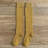 Ypač stori žiemos medvilniniai kojinės iki kelių vyrams ir moterims Women's beige