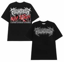 PeelingFlesh Marškinėliai Slam Death Metal Cukraus Glazūra Lavono Grafika Streetwear 110 gray