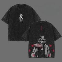 Bleach Urahara Kisuke Printed Tee Unisex Vintage Washed T-shirts Oversized Cotton T Shirt Short Sleeve Clothing Harajuku Tshirt 4XL black