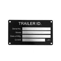 Heavy Duty Aluminum Trailer ID Tag  Plate Serial GVWR Medical Blank Powder Coated Finish RV Parts Camper Accessories Blank gray