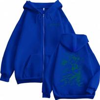 Anime JoJo's Bizarre Adventure Stone Ocean Kujo Jolyne Graphic Zipper Hoodie Men Women Casual Vintage Oversized Zip Up Jacket 5XL blue