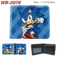 Sonic The Hedgehog Wallet Short Bi-fold Card Holder Colorful Cartoon Anime Coin Purse 1pcs Folding