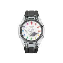 G Shock GA 2100 40mm GA-2100-7A7 Rainbow Love (Glacier Black) white