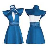 Cosplay Britney Spears Stewardess Cos Full Dress Cosplay Stewardess Uniform Cosplay Halloween M blue