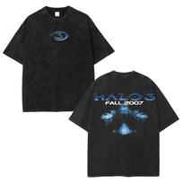 Halo 3 marškinėliai Dvigubai spausdinti Unisex Lengvi medvilniniai marškinėliai M black