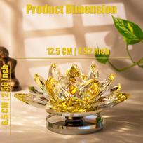 Sajawa Feng Shui Crystal Lotus Flower Rotating Glass Showpiece & Decor white