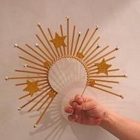 Golden Halo Crown Star Tiara Headpiece Hair Accessories Halloween Costume  Theme Party auksas