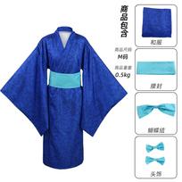 Agatsuma Zenitsu Kimono Anime Cosplay Costume Kamado Tanjirou Hashibira Inosuke Dress Kimetsu No Yaiba Season M blue