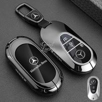 Išmaniojo automobilio rakto dangtelis dėklas Nuotolinio valdymo korpusas Raktų pakabuko laikiklis Mercedes Benz C E S klasės GLC W206 W223 W214 E300 C260 C300 S450 S500 S400 gray