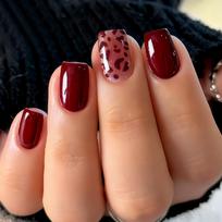 24pcs Black French Square Press on Nails Leopard Print False Nails Wearable Stick-on Nail Fake Nails Uñas