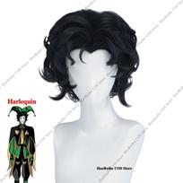 Laisvūno Cirko Pierrot Klounas Harlekinas Cosplay Kostiumas Suaugusiųjų Klouno Viršus Kelnės Perukai Jokerio Uniforma Helovino Kostiumas Karnavalas M black