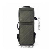 Double Flute Carry Bag Padded Sheltering Case with Shoulder Strap for Short Double žalia