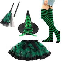 Tulle Tutu Skirt Halloween Witch Hat Witch Costume Set Fluffy Adult Halloween Witch Costume Set For Halloween Events Holiday black