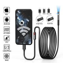 HD Single/Dual Lens Industrial Pipeline Endoscope with WiFi for Apple, Android, and Type-C Devices Single Lens 1M