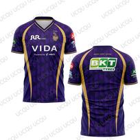 2026 Classic Quick Dry All Season IPL KKR Kolkata Knight Capitals Cricket Team Jersey Casual Sports Adult/kids Tee 3XL blue
