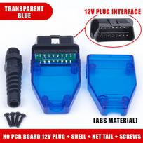 OBD2 16Pin J1962 Connector 1 Set Stable Signal Transmission OBD II Male Adaptor for Auto Fault Detection C12V Blue