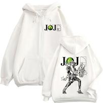 Anime JoJo Bizarre Adventure STEEL BALL RUN Johnny Joestar Zipper Hoodies Men Women Long Sleeves Zip Up Sweatshirts Jacket Coats M balta