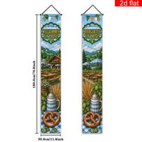 Oktoberfest Porch Sign Munich Oktoberfest Prosit 1 Pair Polyester Indoor Outdoor Decor 30*180cm black