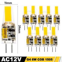 10 vnt. G4 LED COB lemputė pritemdoma 6W 9W E14 LED lemputės AC/DC 12V 220V Lampada G9 COB prožektorius Šviestuvo apšvietimas Pakeisti halogeninę Warm White