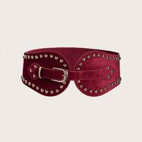 Adjustable Pu Leather Corset Spicy Girl Wide Waistband Vintage Waist Seal  Outfits raudona