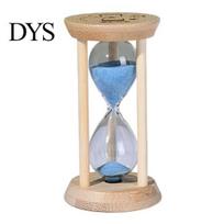 Kitchen And Study Timer 1/3/5 Minute Glass Hourglass with Wooden Stand, Modern Decorative Sandglass Timer, Drop Shape Rustic Style Sand Glow A