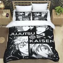 3D Anime Jujutsu Kaisen Satoru Gojo Bedding Set Duvet Cover Full Queen King Size Pillowcase Bed Printed Set Aldult Kid Bedroom 70x133cm 2pcs white