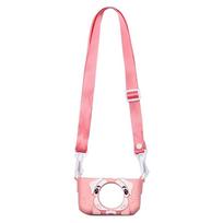 Silicone Mini Camera Shell with Lanyard Protective Cover Kids Camera Case for X2 Children Camera Pink Dog pink