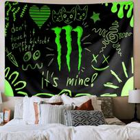 Monster Energy Printed Tapestry, Unique Design Tapestry, Wall Decor for Bedroom,Livingroom, Playroom,Heartwarming Fan Holiday Gifts 100cmx150cm