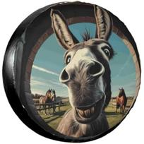 Funny Donkey Close Up Face Tire Cover Protector Waterproof Sun Dust Cover for SUV 17inch