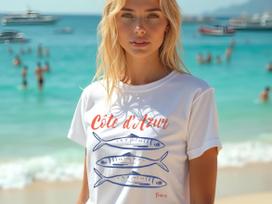Côtes d'Azur, France T-Shirt, Old Money, French Riviera, Heritage, Sardines TShirt, Coastal Aesthetic, Retro Graphic Tee, Mediterranean 4XL brown