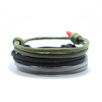 Naujas 3 vnt. vyrų paracord apyrankių rinkinys Lauko stovyklavimo aksesuarai Rankų darbo pintas Reguliuojamas Sportinis prakaito apyrankė Apyrankė Adjustable black