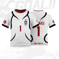 Japan U-20 Soccer Jersey Shidou Ryusei Oliver Aiku Football Shirt Anime Cosplay Costume Sport Training Tee T-Shirt Top Uniform 150