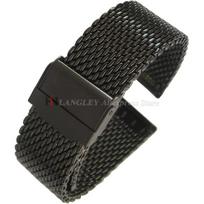 1.0mm Milanese Coarse mesh Stainless Steel Watch Band 3mm Thickness Heavy Wriststrap 18 20 22 24 mm Width Watch Bands with Tool 3 22mm black