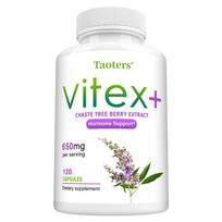 Taoters Vitex+ — Chaste Tree Berry Extract 650mg, Hormone Support, 120 Capsules 120 Capsules