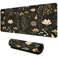 Botaninis žalias gėlių augalas Pelės kilimėlis Didelis stalo kilimėlis Neslystantis Žaidimų priedai Pelės kilimėlis Siūti kraštai Biurui ir namams 300x600x2MM ruda