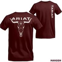 Ariat - Cowboy-style T-shirt Featuring A Western-inspired Bull Skull Design 3XL black