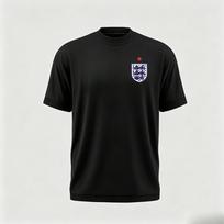 Three Lions Shield Graphic Tshirt Star Badge Print Short Sleeve Summer Cotton Tee England Football Fan Unisex Streetwear Tops XL black