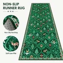Christmas Holiday Hallway Runner, Winter Decorative Floor Carpet 180 50 One Size beige