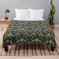 William Morris Strawberry Thief - 1883 Throw Blanket 125cm*150cm white