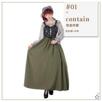 Cosplay Medieval Renaissance Dress Oktoberfest Bavarian Dirndl Dress Performance Suit European and American Court M gray