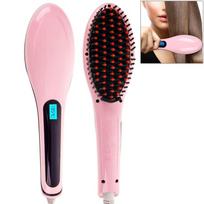 Handheld Innovative Hair Straightener Comb with LCD Temperature Display, EU Plug rožinė